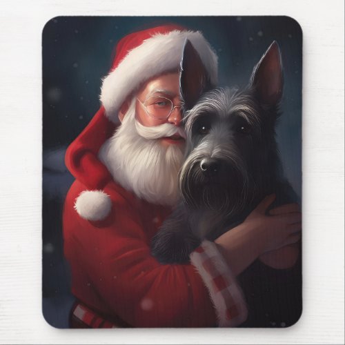 Scottish Terrier Santa Claus Festive Christmas Mouse Pad