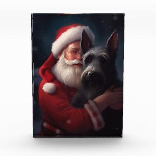 Scottish Terrier Santa Claus Festive Christmas Photo Block
