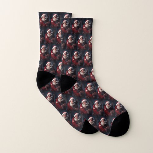 Scottish Terrier Santa Claus Festive Christmas Socks