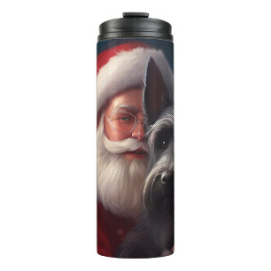 Scottish Terrier Santa Claus Festive Christmas Thermal Tumbler