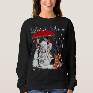 Scottish Terrier Santa Dog Christmas Snowman Xmas Sweatshirt