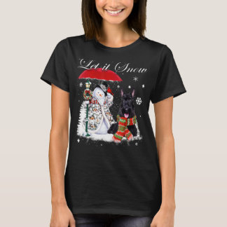 Scottish Terrier Santa Dog Christmas Snowman Xmas T-Shirt