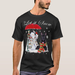 Scottish Terrier Santa Dog Christmas Snowman Xmas  T-Shirt