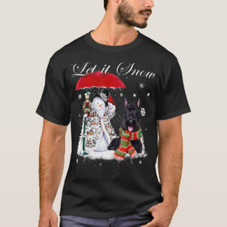 Scottish Terrier Santa Dog Christmas Snowman Xmas T-Shirt