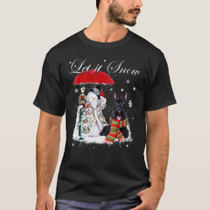 Scottish Terrier Santa Dog Christmas Snowman Xmas  T-Shirt