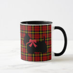 Scottish Terrier, Scotland dog, Brick red plaid Mug
