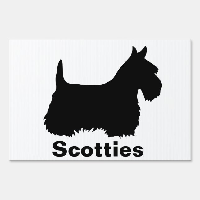 Scottish Terrier, Scottie black silhouette Sign (Front)