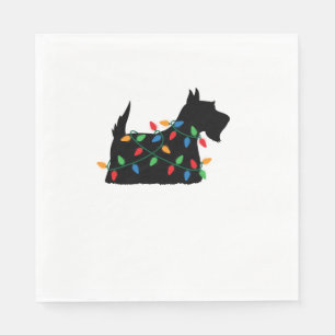 Scottish Terrier Scottie Dog Christmas Lights Gift Napkins