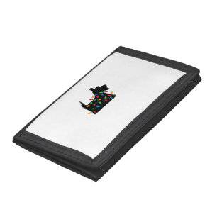 Scottish Terrier Scottie Dog Christmas Lights Gift Tri-fold Wallet