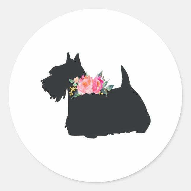 Scottish Terrier Scottie Dog Classic Round Sticker (Front)