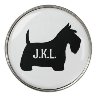 Scottish Terrier Scottie Dog Custom Initials Golf Ball Marker