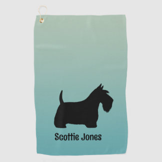 Scottish Terrier Scottie Dog Custom Name Golf Towel