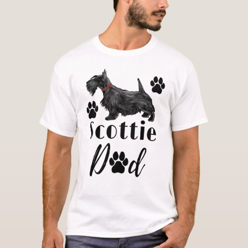Scottish Terrier Scottie Dog Dad T_Shirt