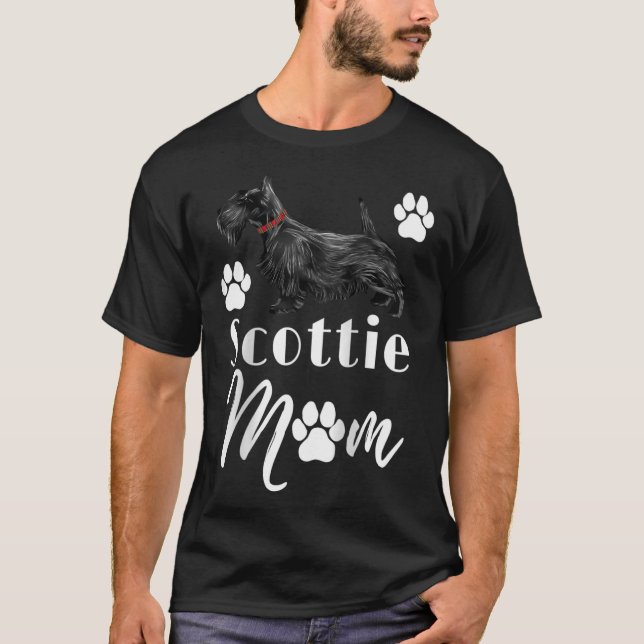 Scottish Terrier Scottie Dog Mom T-Shirt (Front)