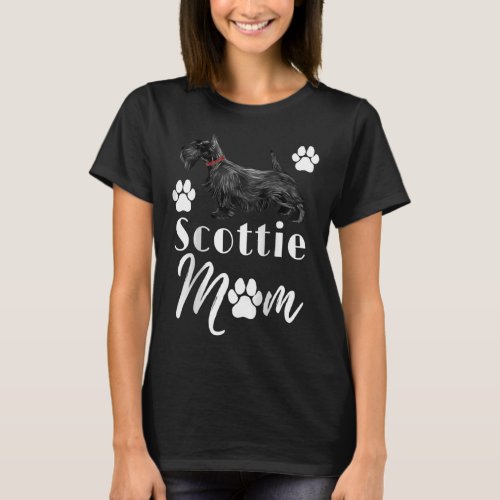 Scottish Terrier Scottie Dog Mom T_Shirt