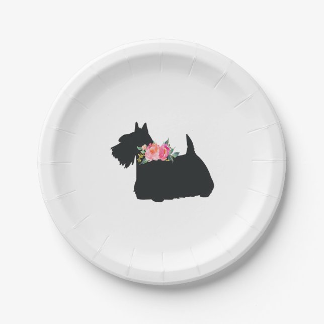 Scottish Terrier Scottie Dog Paper Plates (Front)