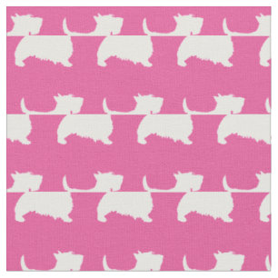 Scottish Terrier Scottie Dog Pet Scotty Pink Fabric