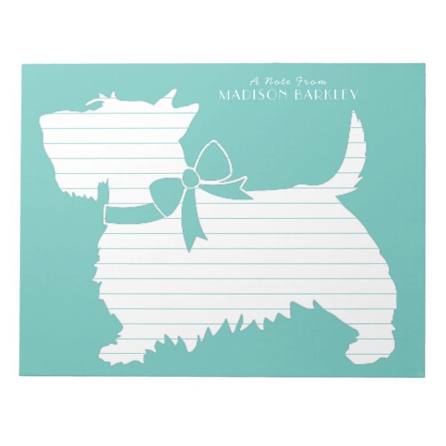 Scottish Terrier Scottie Dog Puppy Scotty Notepad (Front)