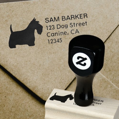 Scottish Terrier Scottie Dog Return Address Rubber Stamp