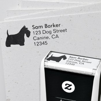 Scottish Terrier Scottie Dog Return Address Self-inking Stamp by jennsdoodleworld at Zazzle