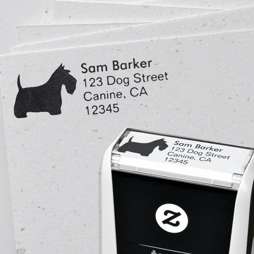 Scottish Terrier Scottie Dog Return Address Self_inking Stamp