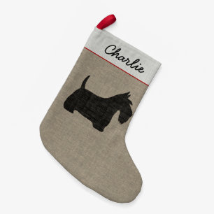 Scottish Terrier Scottie Dog Silhouette Custom Small Christmas Stocking