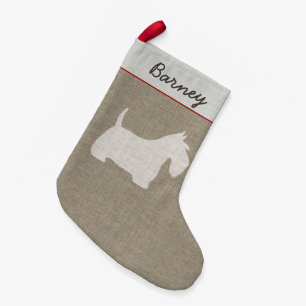 Scottish Terrier Scottie Dog Silhouette Holiday Small Christmas Stocking