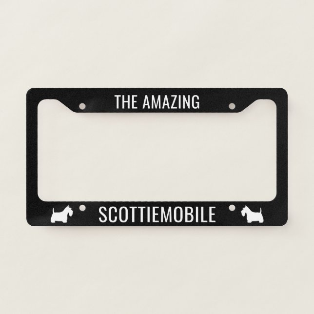 Scottish Terrier Scottie Dogs Scottiemobile Custom License Plate Frame (Front)