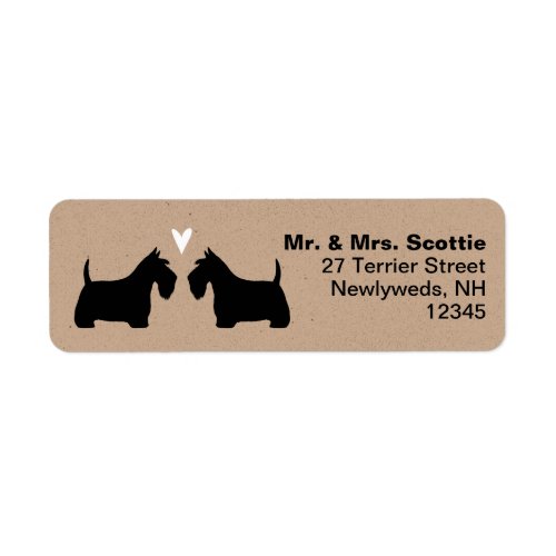 Scottish Terrier Scottie Dogs with Heart Address Label