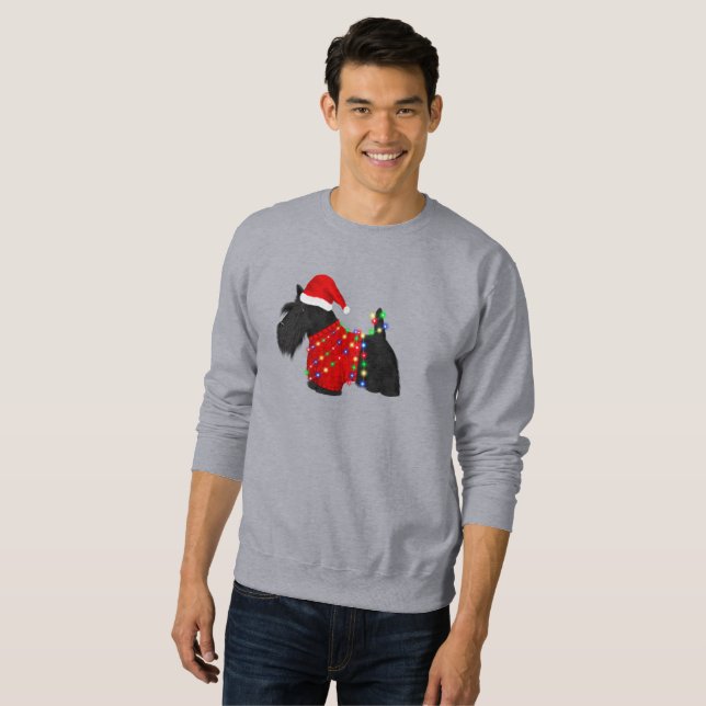 Scottish Terrier (Scotty Dog) Christmas Sweatshirt (Front Full)