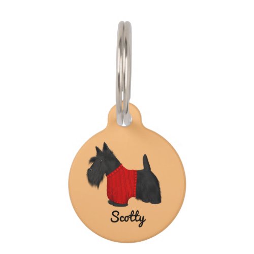 Scottish Terrier Scotty Dog in Sweater Pet ID Tag