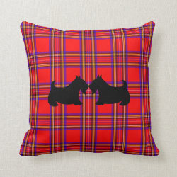 Scottish Terrier Scotty Dog Plaid Pillow