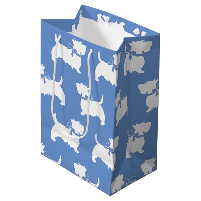 Scottish Terrier Scotty Dog Puppy Scottie Medium Gift Bag (Front Angled)