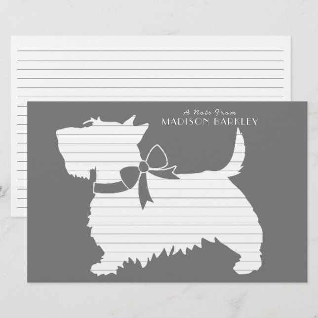 Scottish Terrier Scotty Dog Puppy Scottie Statione Stationery (Front/Back)