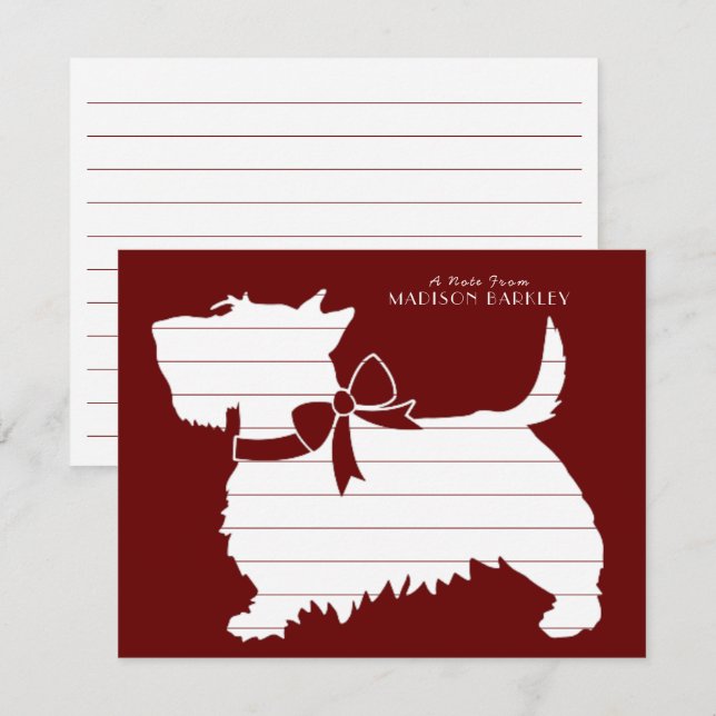 Scottish Terrier Scotty Dog Puppy Scottie Thank Yo Thank You Card (Front/Back)
