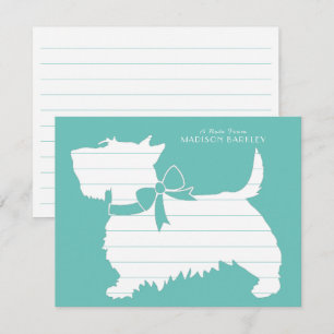 Scottish Terrier Scotty Dog Puppy Scottie Thank Yo You Card