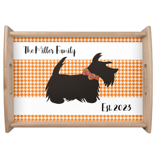 Scottish terrier Serving Tray, Personalized tray (Front)