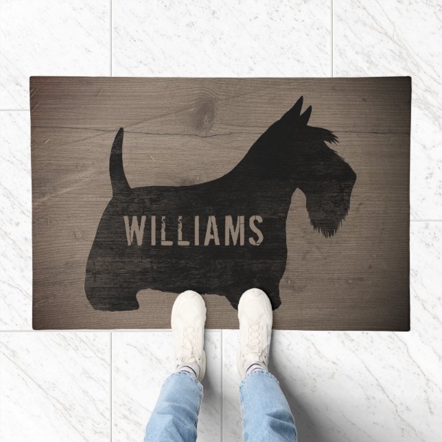 Scottish Terrier Silhouette Custom Scottie Dog Doormat (Indoor)