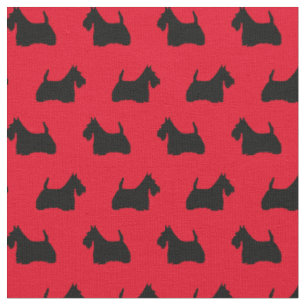 Scottish Terrier Silhouette Fabric