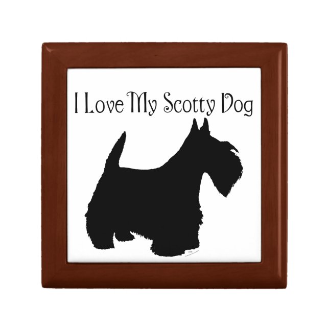 Scottish Terrier Silhouette Keepsake Box (Front)