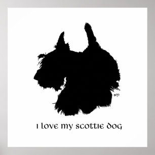 Scottish Terrier Silhouette Poster