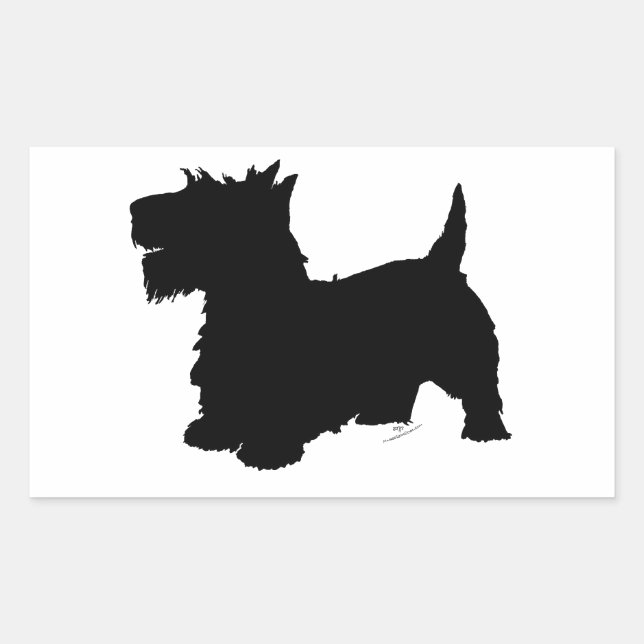 Scottish Terrier Silhouette Rectangular Sticker (Front)