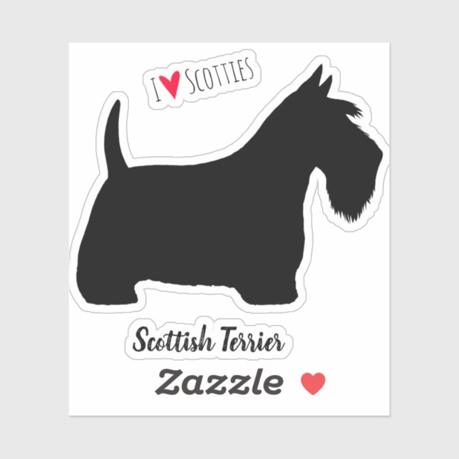 Scottish Terrier Silhouette Scottie Dog Sticker (Sheet)