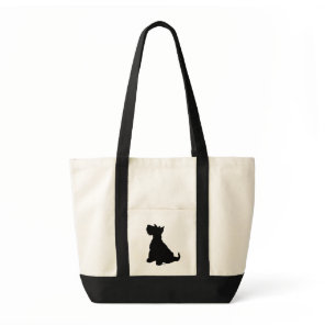 Scottish Terrier Silhouette Tote Bag