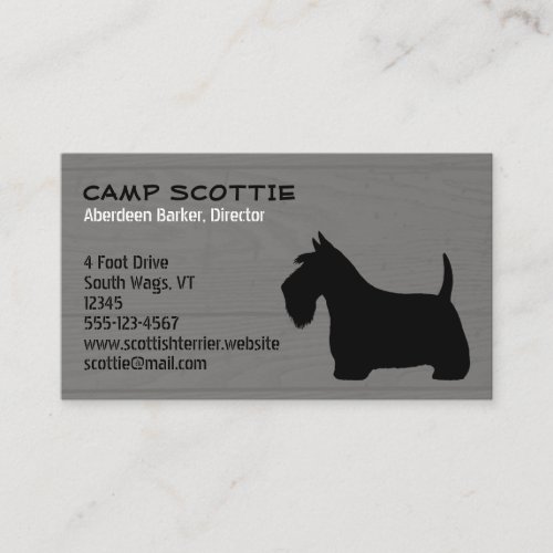 Scottish Terrier Silhouette Wood Grain Style Business Card
