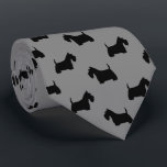 Scottish Terrier Silhouettes Pattern Scottie Dogs Tie<br><div class="desc">This original Scottish Terrier silhouettes pattern grey neck tie makes a great gift for dog dads! Available in a variety of colors, this cool tie makes a statement for anyone who loves Scottie Dogs. An awesome gift for the guy who wears a tie for business, or for special events like...</div>