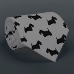 Scottish Terrier Silhouettes Pattern Scottie Dogs Tie<br><div class="desc">This original Scottish Terrier silhouettes pattern grey neck tie makes a great gift for dog dads! Available in a variety of colors, this cool tie makes a statement for anyone who loves Scottie Dogs. An awesome gift for the guy who wears a tie for business, or for special events like...</div>