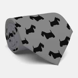 Scottish Terrier Silhouettes Pattern Scottie Dogs Tie