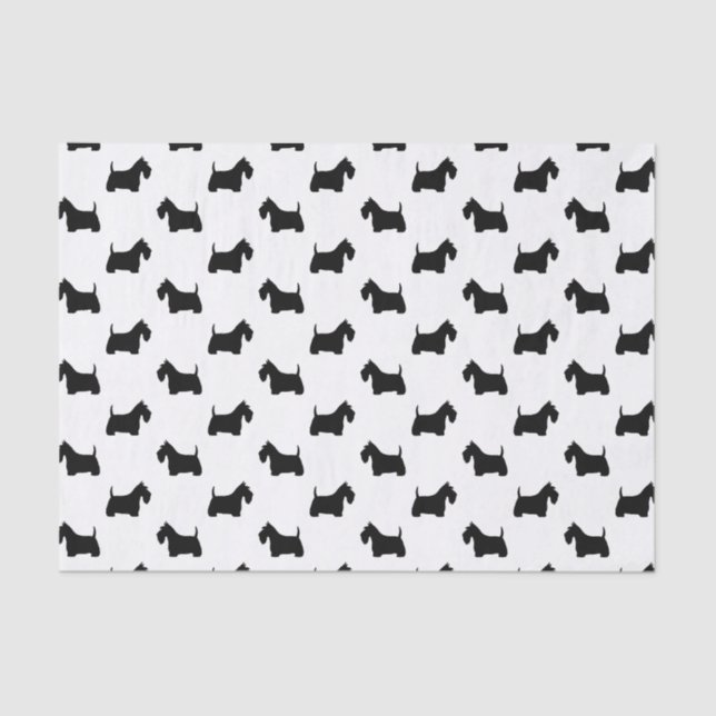 Scottish Terrier Silhouettes Pattern Scottie Dogs Tissue Paper (Front)