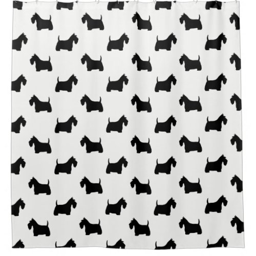 Scottish Terrier Silhouettes Pattern Shower Curtain